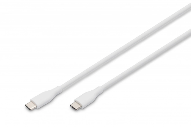 Sima szilikonból készült USB-C kábel 60W, 1m fehér