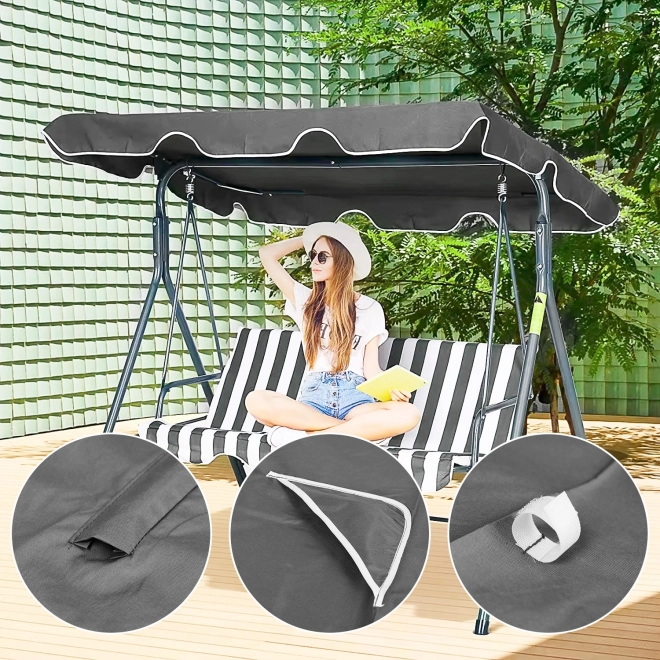 Vízálló kerti hinta tető 200x120 cm szürke ModernHome
