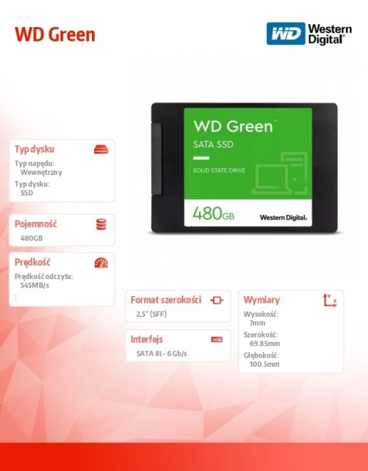 Western Digital Green SATA SSD 480GB