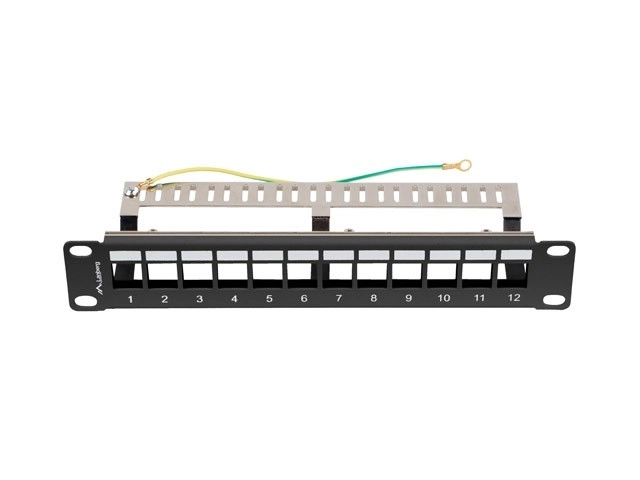 Patch panel Lanberg 12 port keystone modulos fekete