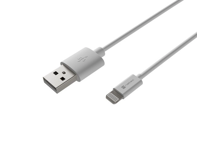 Natec Prati fehér Lightning - USB-A kábel 2m