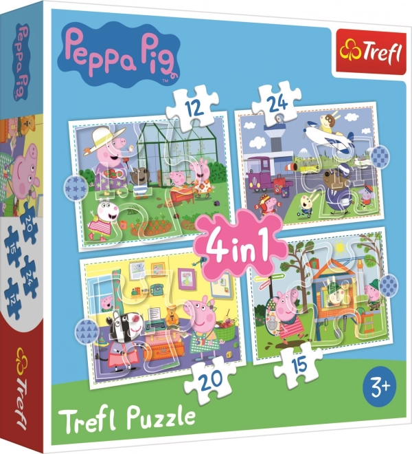 Peppa malac nyaralási emlékek 4 az 1-ben puzzle szett