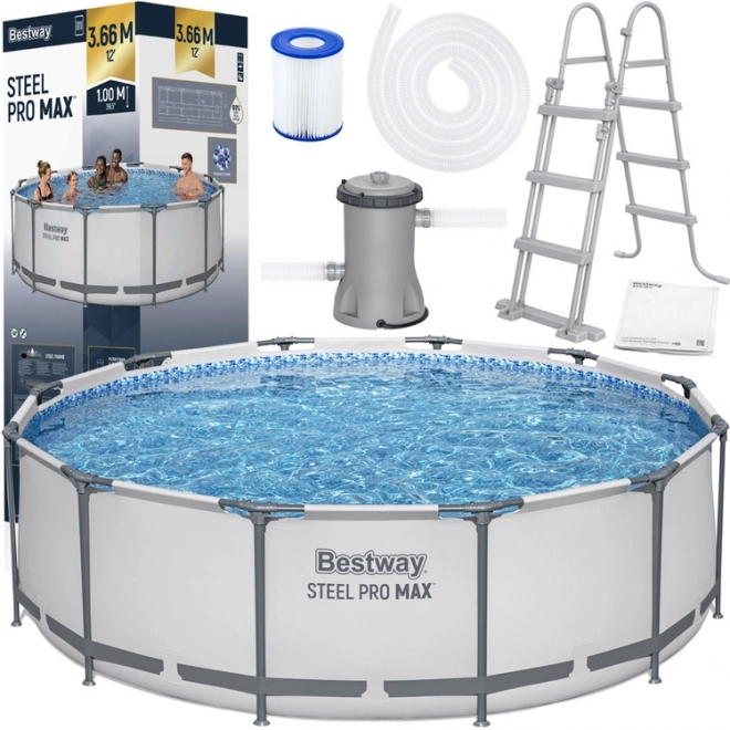 Stabil kerti medence, Bestway vázszerkezettel, átmérője 366 cm