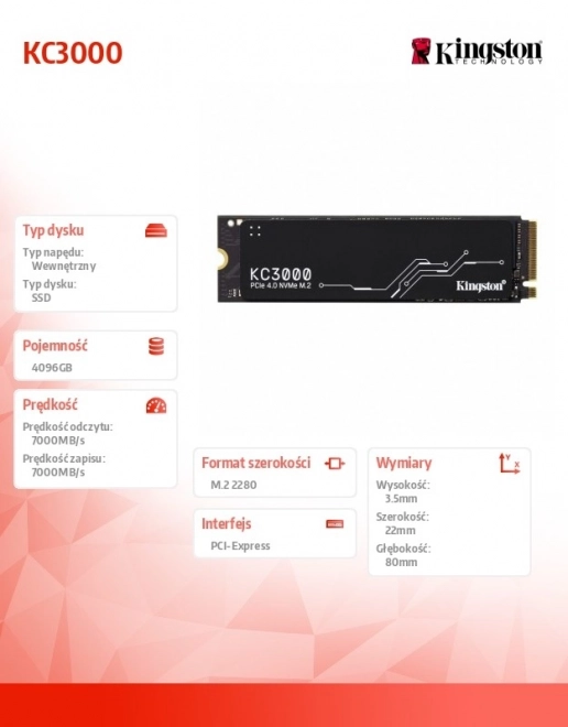 Nagy teljesítményű Kingston SSD PCIe 4.0 NVMe