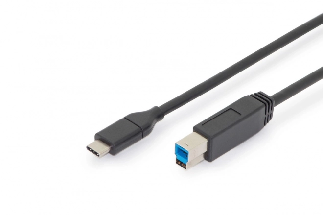 Usb 3.0 csatlakozókábel SuperSpeed 5Gbps Usb C/B Power Delivery fekete 1.8m