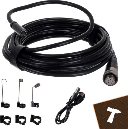 Merev 5 m-es szonda 8 LED-del és fényerő-szabályzással