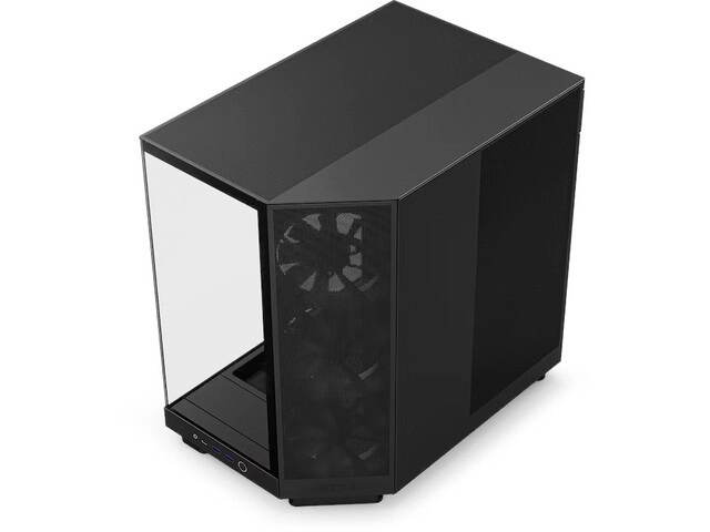 Fekete NZXT H6 Flow kompaktház ablakos kialakítással