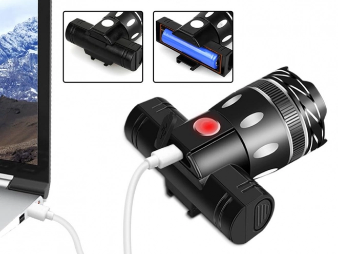 Led kerékpárlámpa szett első-hátsó T6