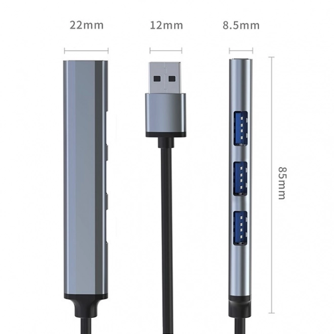 USB 3.0 elosztó 4 az 1-ben