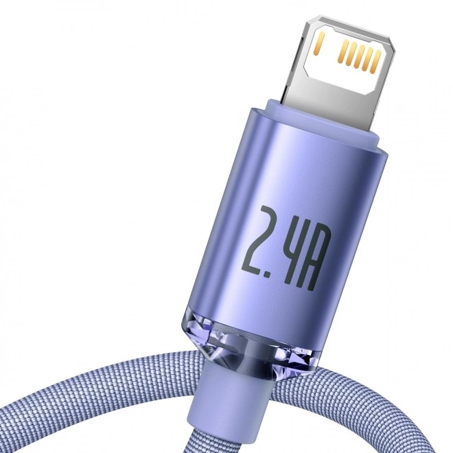 Baseus kristályfény usb-lightning kábel, 2.4A, 2m (lila)