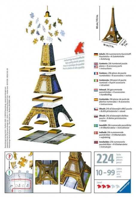 3D Puzzle Eiffel-torony - 216 darab