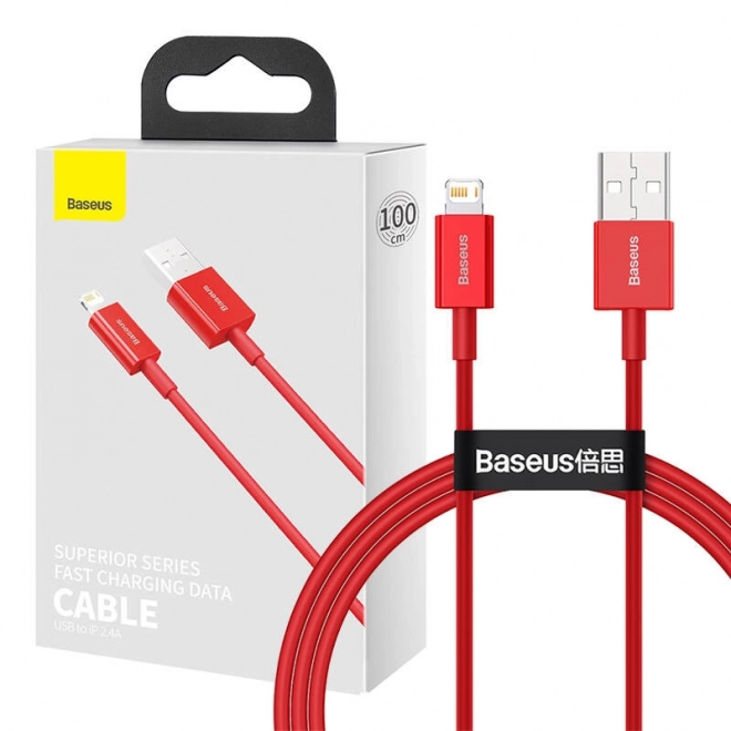 Piros Baseus USB kábel 1m iPhone töltéséhez