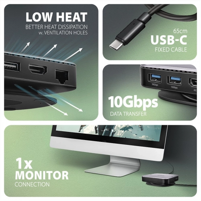 Wieloportos USB-C Hub 9 az 1-ben