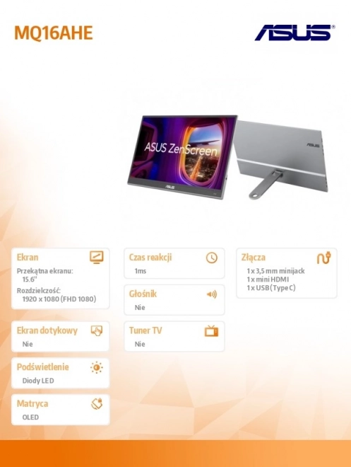 16 hüvelykes OLED monitor USB-C