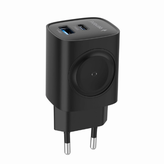 20W USB-C és USB-A PowerDelivery gyorstöltő, fekete