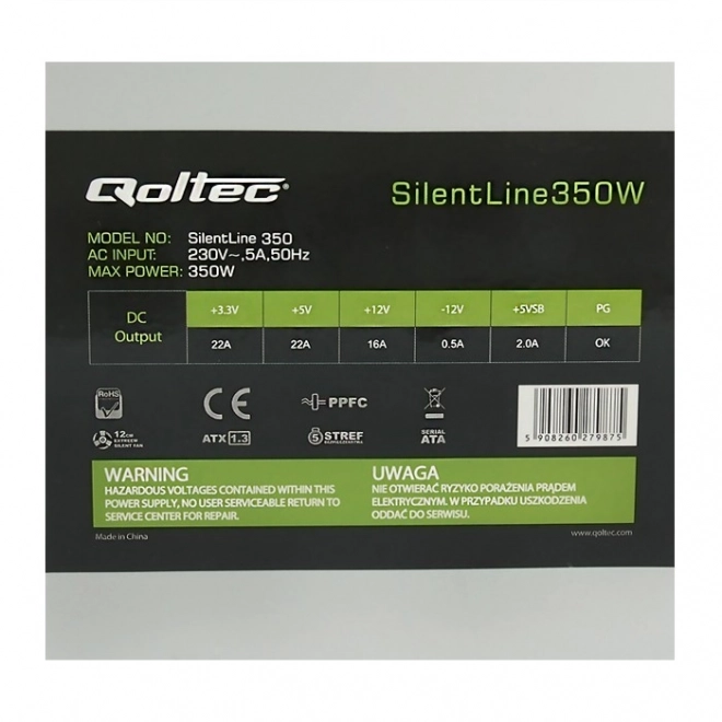 SilentLine 350W csendes ATX tápegység