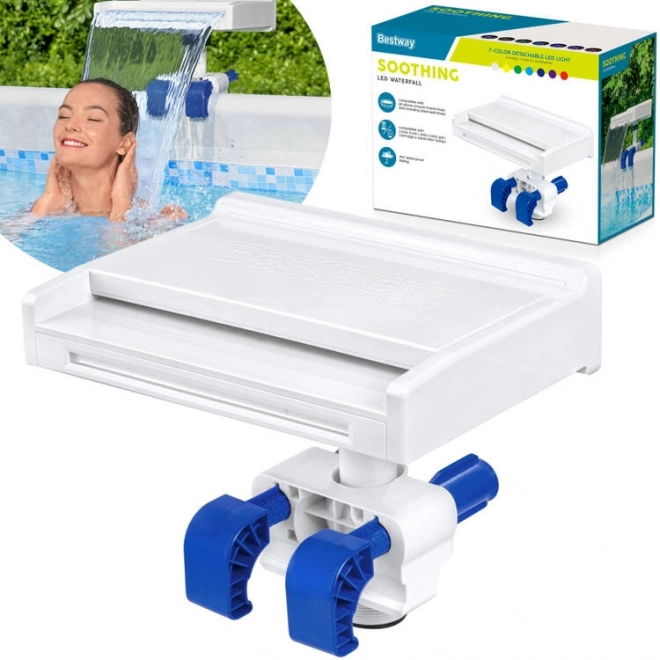 Led világításos medence vízesés