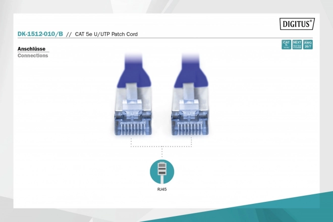 Kék 1m hálózati kábel RJ45-RJ45 U/UTP kat.5e