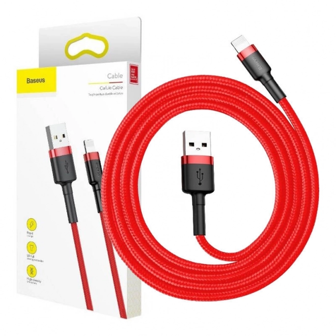 Baseus Cafule usb-ligntning kábel 2,4 A, 1 m fekete-piros