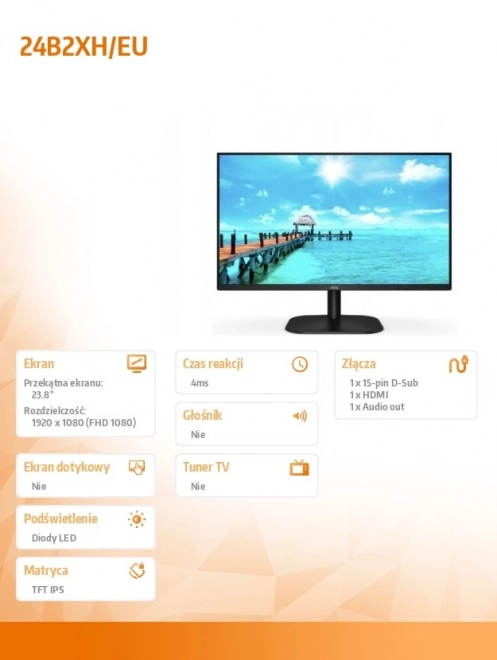 Monitor AOC 24 IPS s HDMI