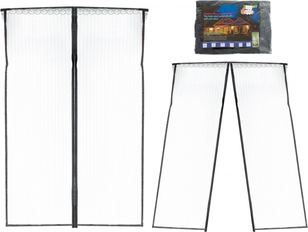 Mágneses rovarháló ajtóra 160 × 230 cm – fekete