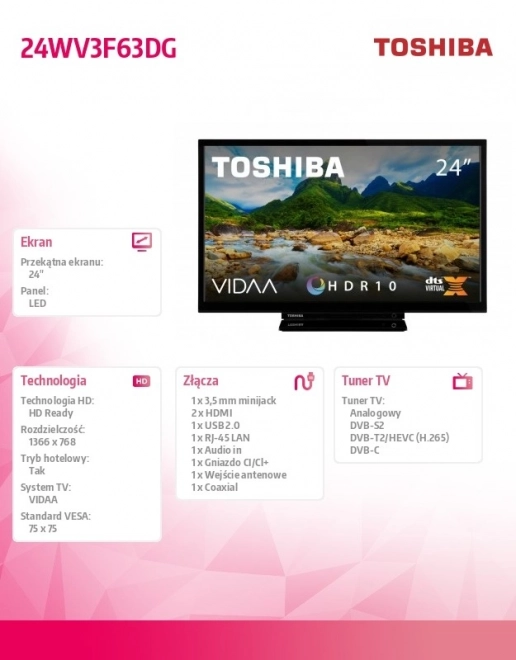 24 colos LED televízió
