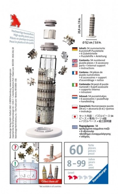 3D Mini Puzzle Építmény - Pisai Ferde Torony