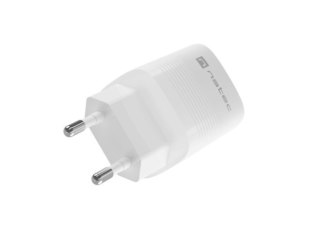 Fehér Natec Ribera GaN Hálózati Töltő 1X USB-A + 1X USB-C 30W