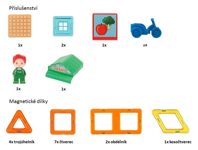 Magformers mágneses építőkocka készlet - város piaca 22 darab