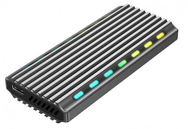 Alumínium M.2 NVME ház LED világítással USB 3.1 csatlakozással