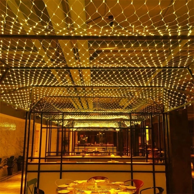 Fényfüzér LED háló 3m x 2m melegfehér