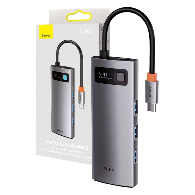 usb-c ász Hub adapter 5-in-1 baseus 3x usb 3.0, hdmi és usb-c pd