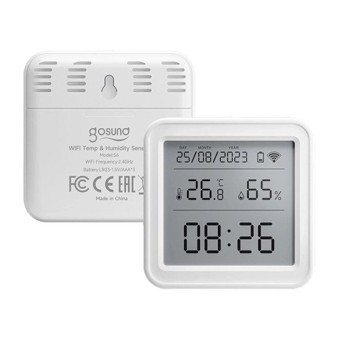 Zigbee Gosund ST17 intelligens hőmérséklet- és páratartalom-érzékelő LCD kijelzővel