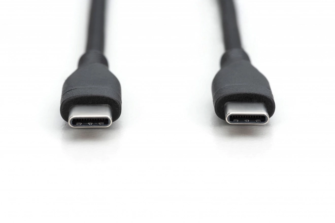 Sima szilikon USB-C - USB-C tápkábel, USB 2.0 60W, 0,5m fekete
