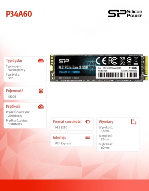 SSD lemez Silicon Power P34A60 512GB