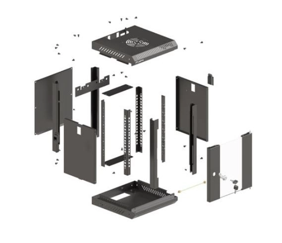 Fali Rack Szerelő Szekrény 4U 300x300 Fekete