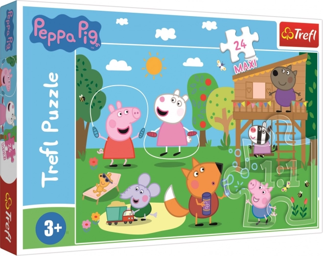 Peppa malac mulatság a fűben maxi puzzle 24 darabos - Trefl