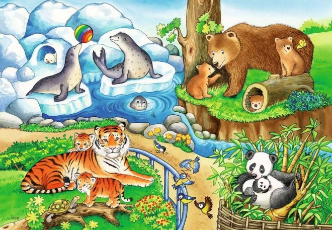 Ravensburger: 2 az 1-ben Puzzle - Állatok a ZOO-ban