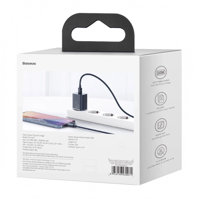 Baseus Super Si gyorstöltő 1C USB-C Lightning kábellel