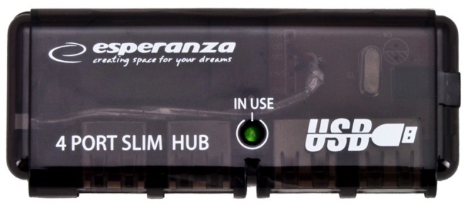 Kompakt USB 2.0 elosztó 4 porttal