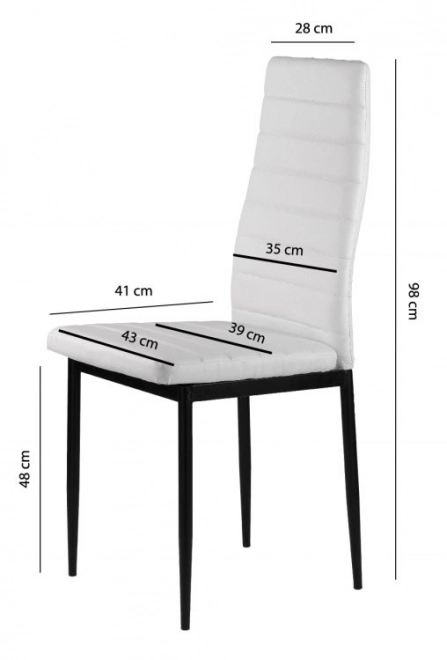 4 darab étkezőszék fehér eco-bőrből, ergonomikus háttámlával