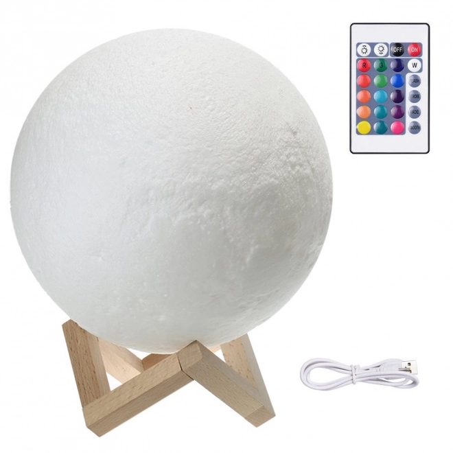 3D éjjeli lámpa RGB színes hold alakú gömb