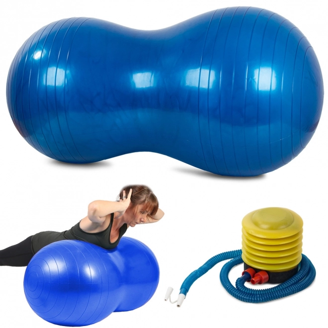 Fitnesz gumilabda dupla 40 cm pumpával – Kék