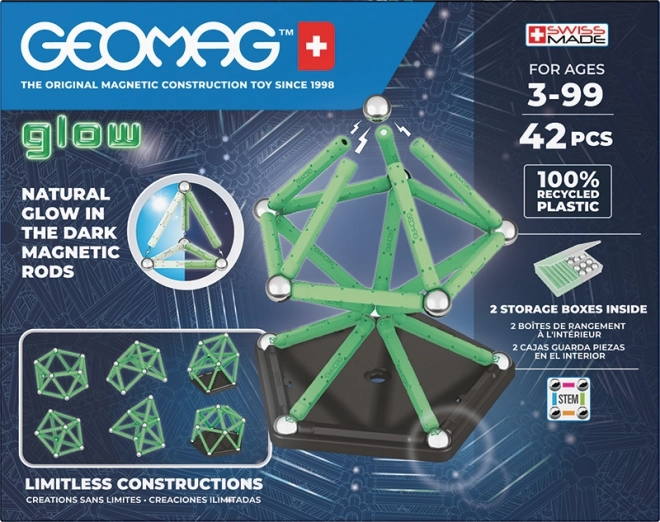 Glow mágneses építőkészlet 42 darabos