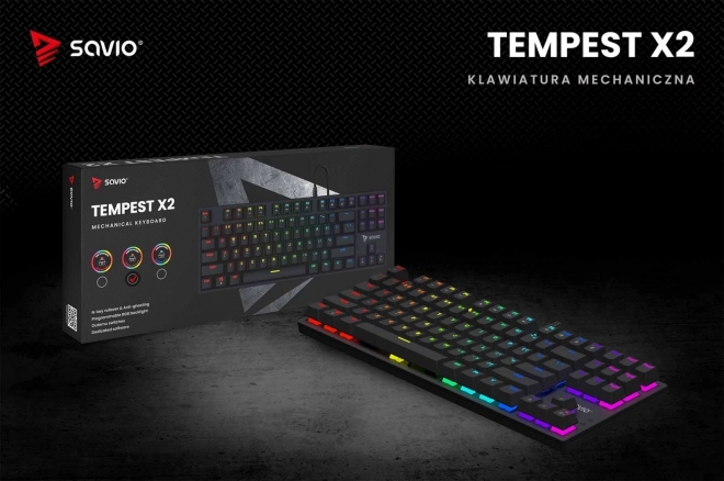 Mechanikus billentyűzet Savio Tempest X2 RGB Outemu Brown