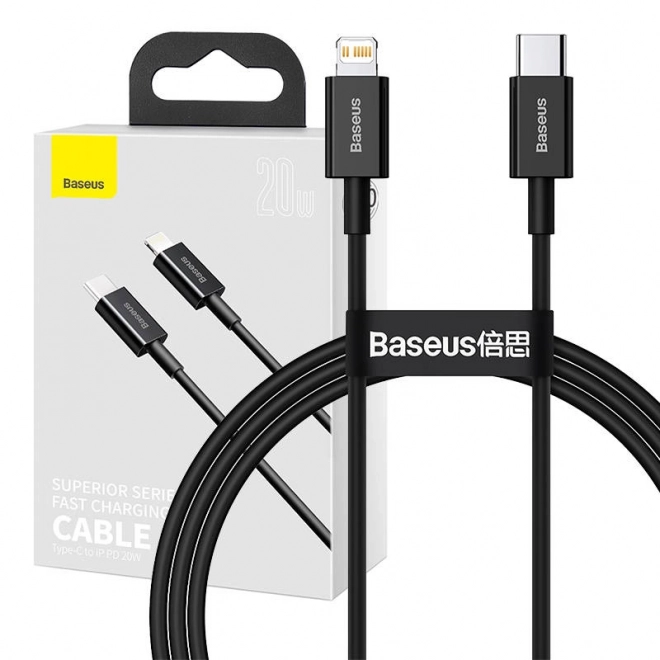 Baseus Superior usb-C kábel iPhone-hoz 20W PD 1m fekete