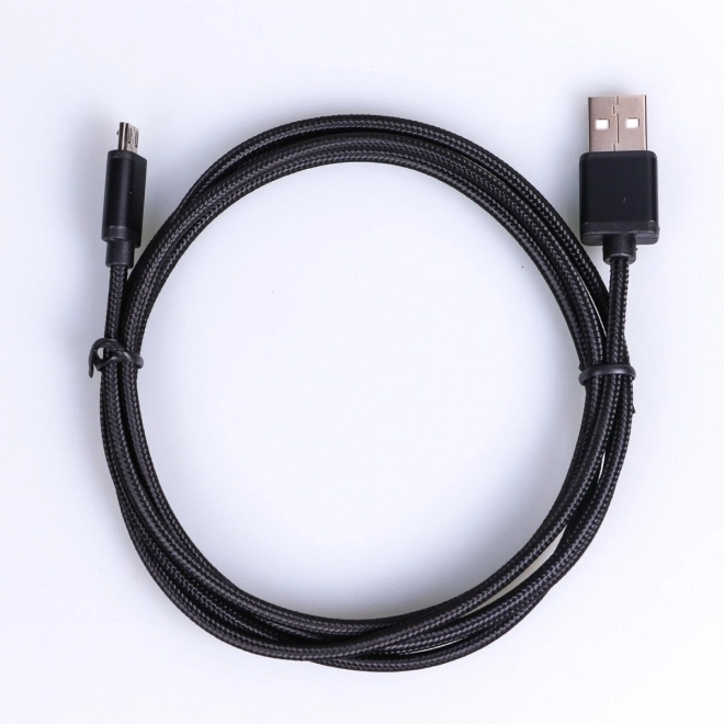 Fekete fonott USB-Micro USB kábel 1,5 m