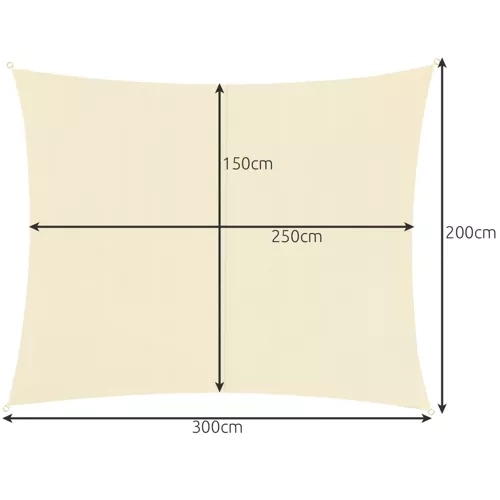 Napvitorla 3x2m - bézs Gardlov – bézs