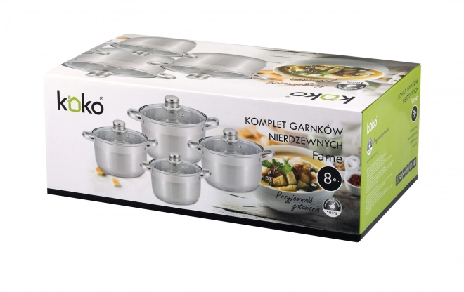 Koko Fame rozsdamentes acél edénykészlet - 8 darabos