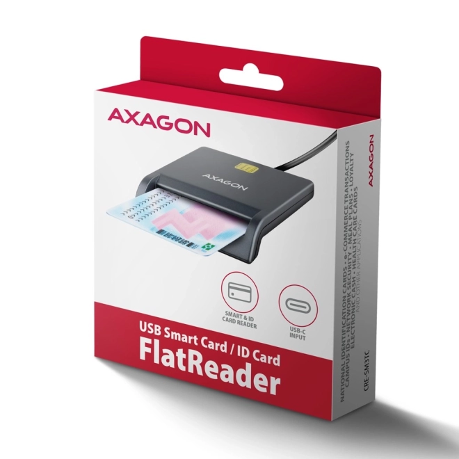 AXAGON USB-C azonosítókártya olvasó kábellel